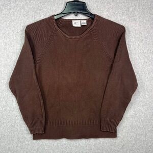 Madison & Max Sweater Women's XL Brown Ribbed Knit Crew Neck Pullover